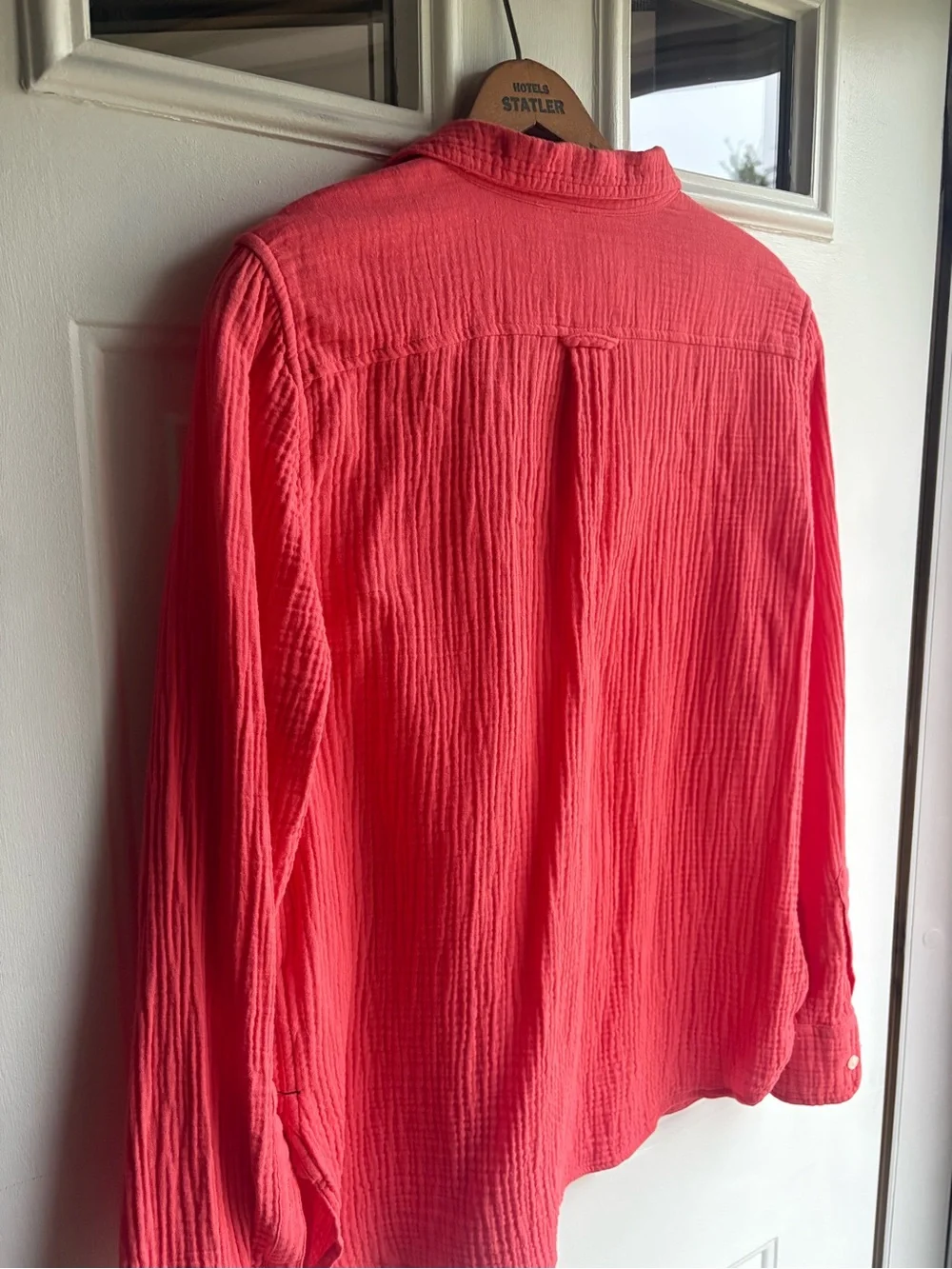 J.Crew Re-Imagined Coral 100% Cotton Gauze Button Front Shirt Women’s Size 10